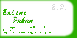 balint pakan business card